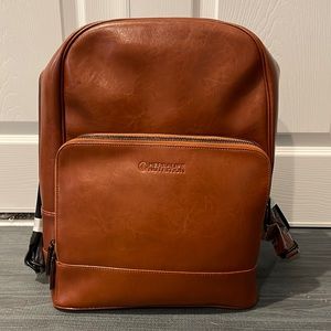 Brown Leather Travel Backpack